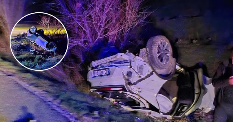 Kinederiç Rampasında Korku Dolu Dakikalar: Otomobil Takla Atarak Yoldan Çıktı!